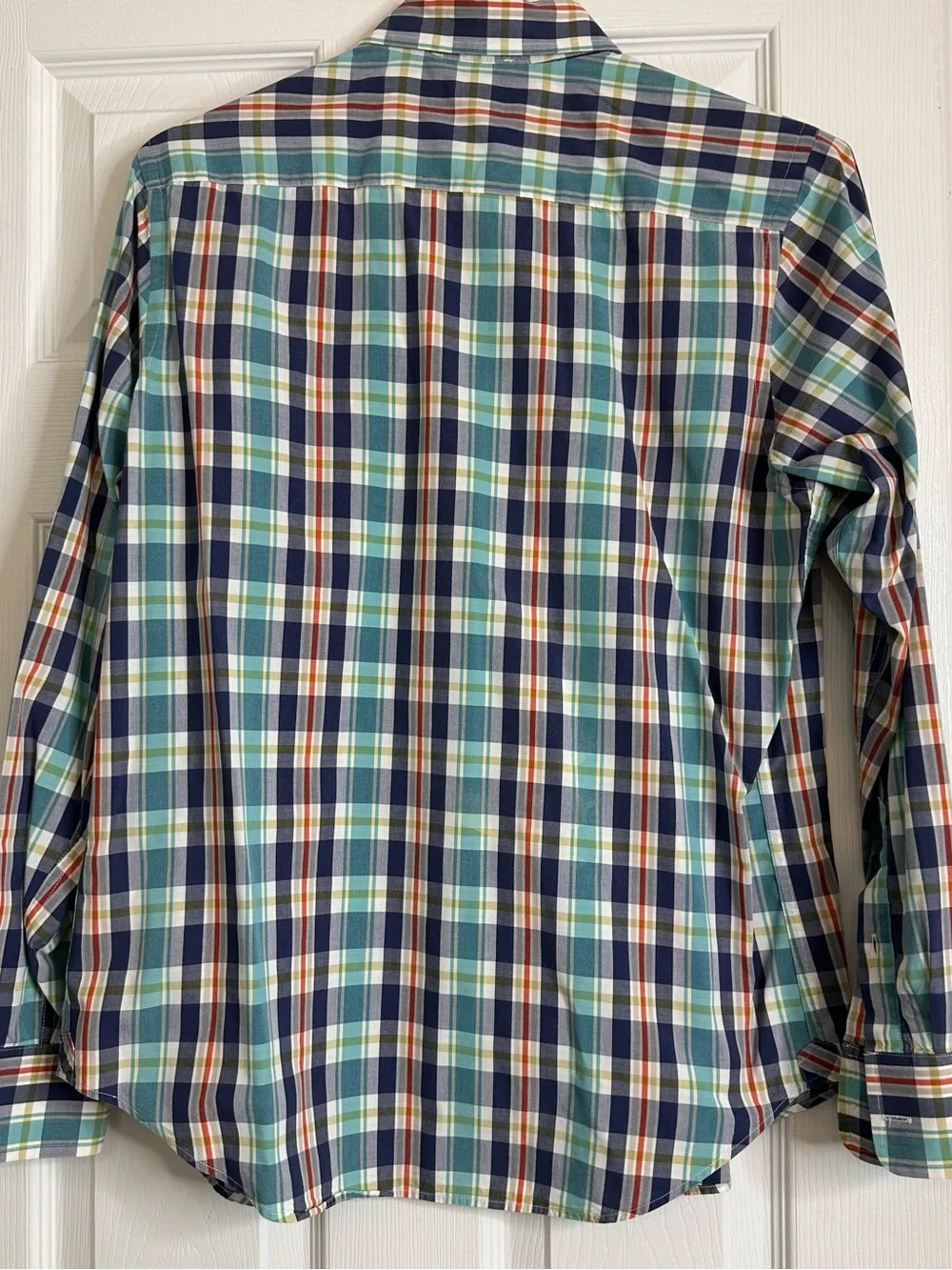 Banana Republic  Plaid Button-Down Shirt in Navy, Green & White Men's Size Small